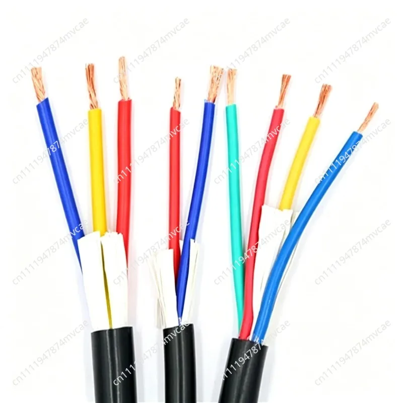 National standard RVV soft sheathed wire 2 cores 3 cores 4 cores * 0.3 0.5 0.75 1 1.5 2.5 square power cord