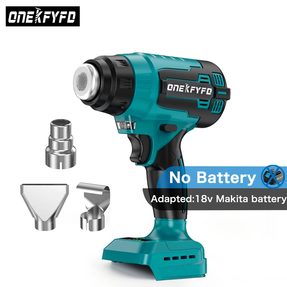 

Electric Hot Air Machine Cordless Handheld Heat Gun Temperatures Adjustable with 3 Nozzles for Makita 18V Battery(No Batteries)