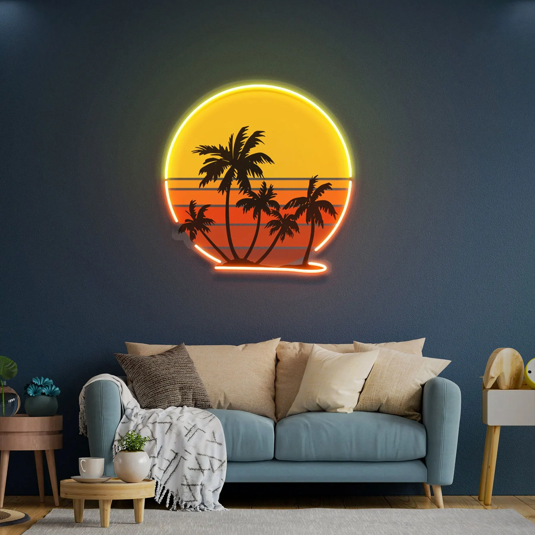 

Sunset Art Neon Sign Wall Art Decor Custom Living Room Bedroom Home Decor Birthday Gifts for Kids Landscape Sunset Neon
