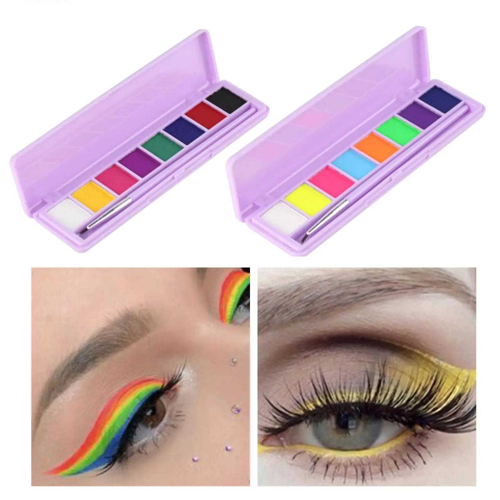 Pittura per il viso e il corpo, tavolozza facile da pulire, kit di trucco professionale delicato per feste di ruolo di trucco fantasia, amici di festa