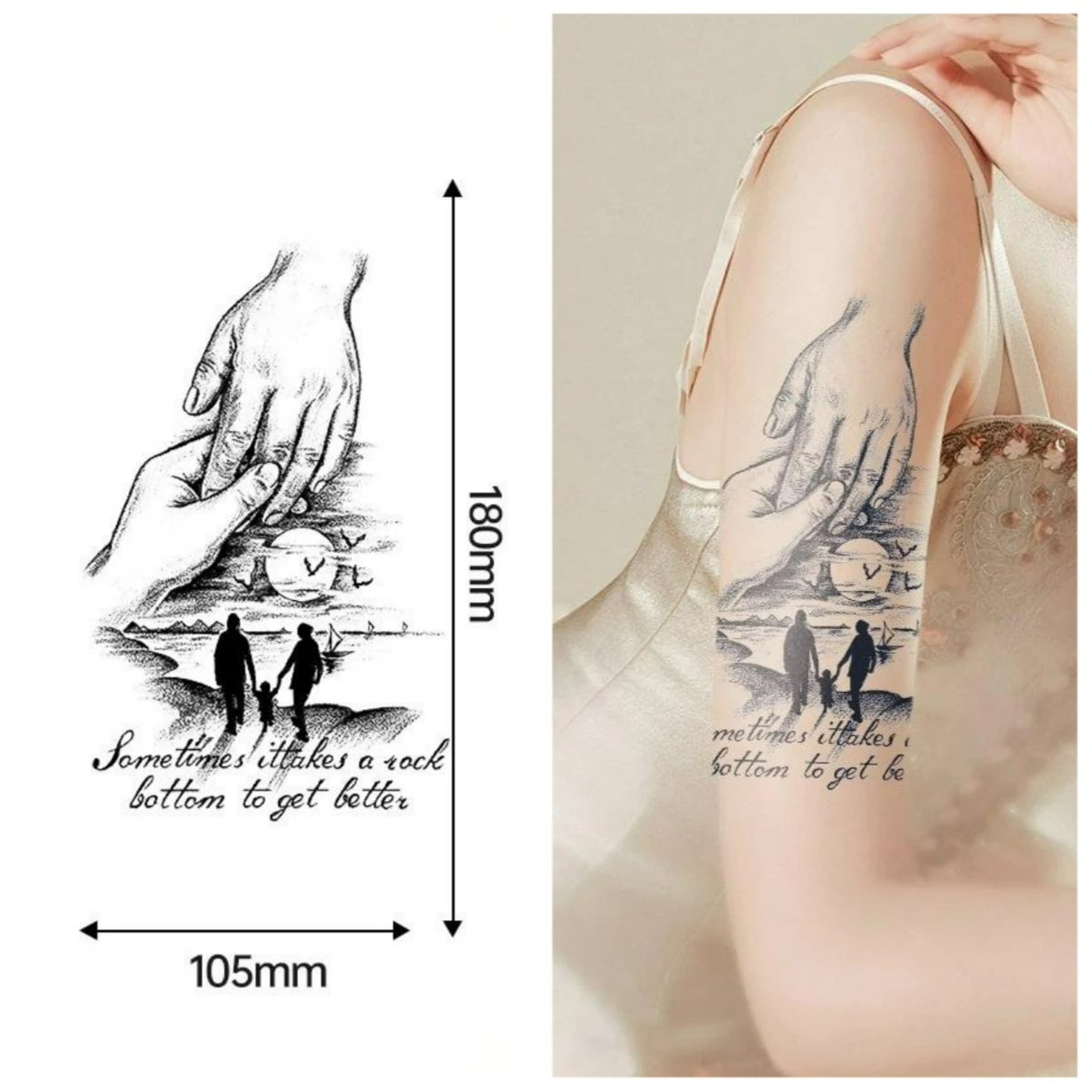 

Holding Hands Temporary Tattoos,Tattoo Stickers,Waterproof Long-Lasting 15 Days,Semi-Permanent Fake Tattoo,body art Men Women