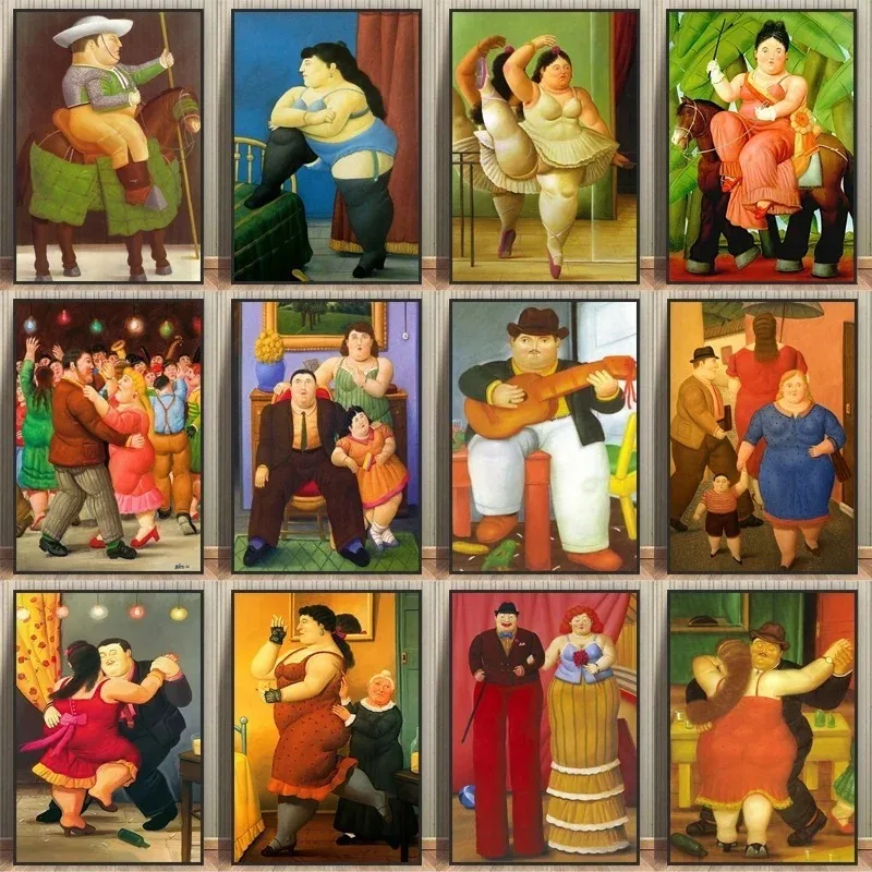 Fernando Botero Women Dancing Circus Wall Art Canvas Painting Nordic Posters and Prints Wall Pictures for Living Room Decoration