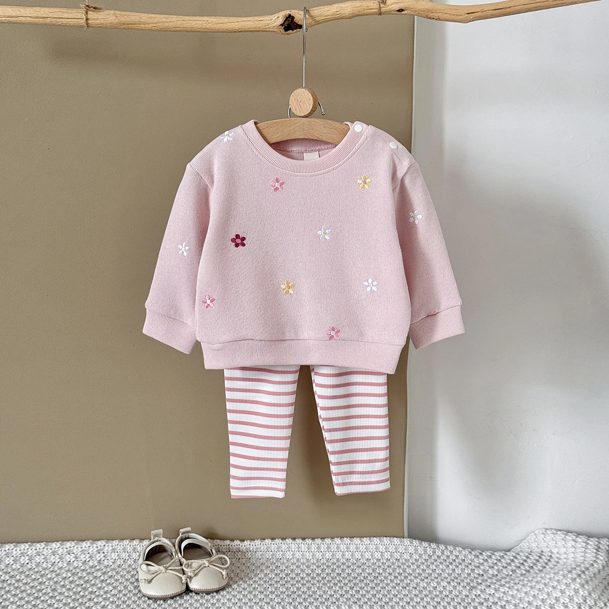 Baby Kleidung Mädchen Winter Herbst Infant Kleinkind Outfit Sets Langarm Dicke 2Pcs Rosa Floral Neugeborenen Baby Kind Kleidung trainingsanzug – Detail 6