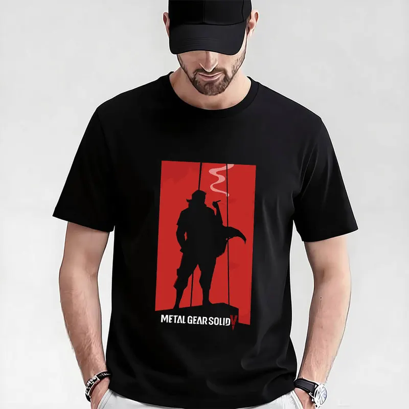 Metal Gear Solid MGS Game Gift T‑Shirt for Gamer 0315 Unisex Cotton Short Sleeve Tees Solid Snake Graphic Print Streetwear Tops