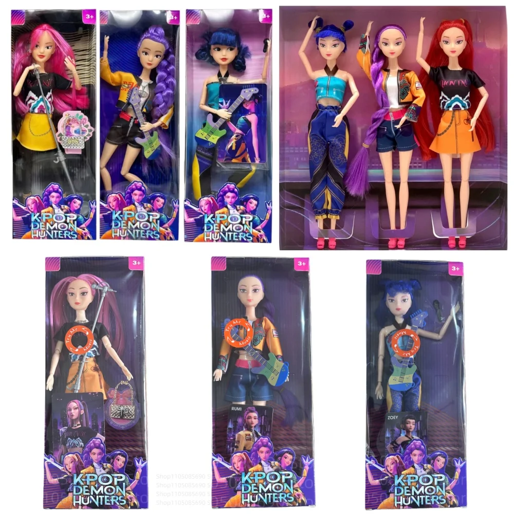 2026 ألعاب الدمى الموسيقية Kpop شيطان الصيادين عمل الشكل رومي ميرا زوي جميلة الأميرة طفلة الدمى البلاستيك لتقوم بها بنفسك لعبة لفتاة