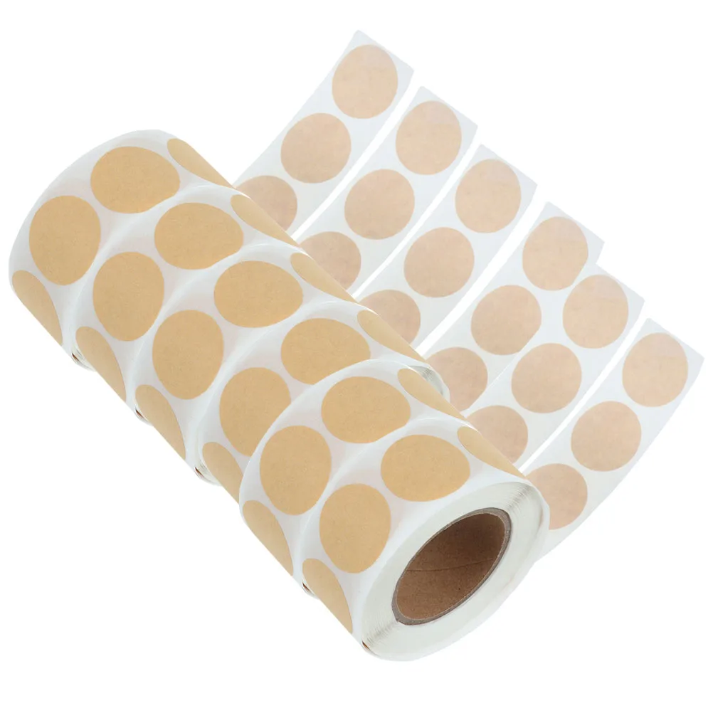 

6 Rolls Kraft Adhesive Stickers Diy Sealing Labels For Gift Wrapping Packaging Wine Bottle Labeling Decorative Party