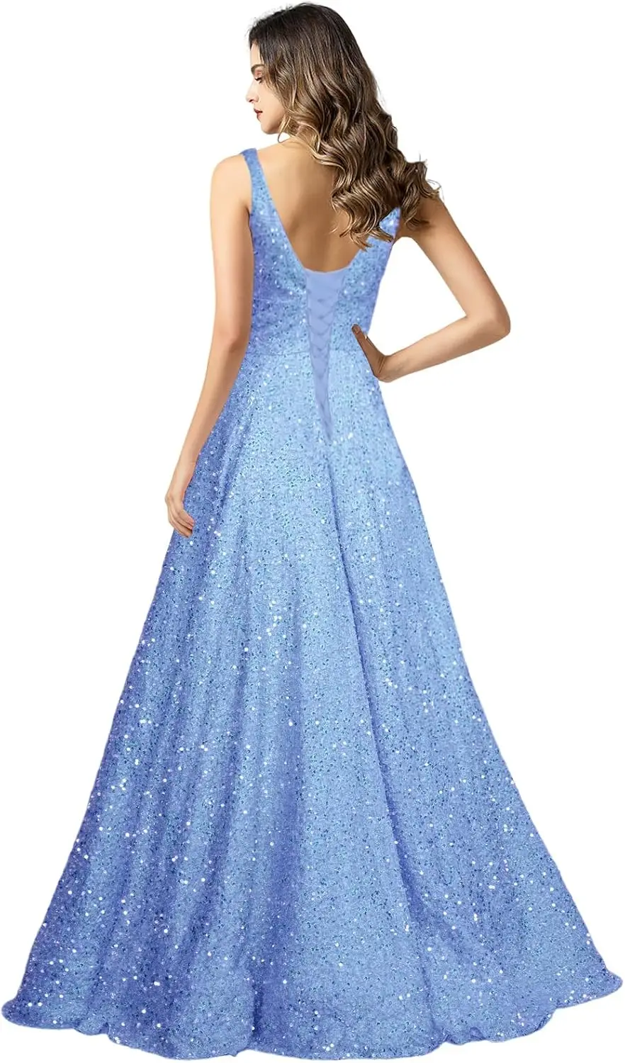 여성용 롱 프롬 드레스 2025 섹시한 V넥 이브닝 드레스 A라인 밀리터리 볼 가운 파티 드레스 이브닝 드레스 파티 드레스