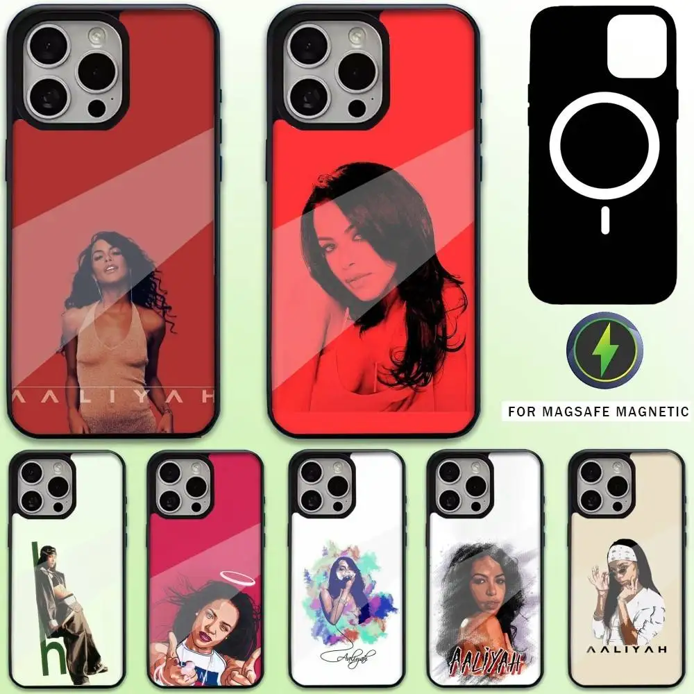 

A-Aaliyah Hip Hop Music Phone Case For iPhone17,16,15,14,13,12,11 Plus,Pro Max Magnetic For Magsafe Wireless Charging