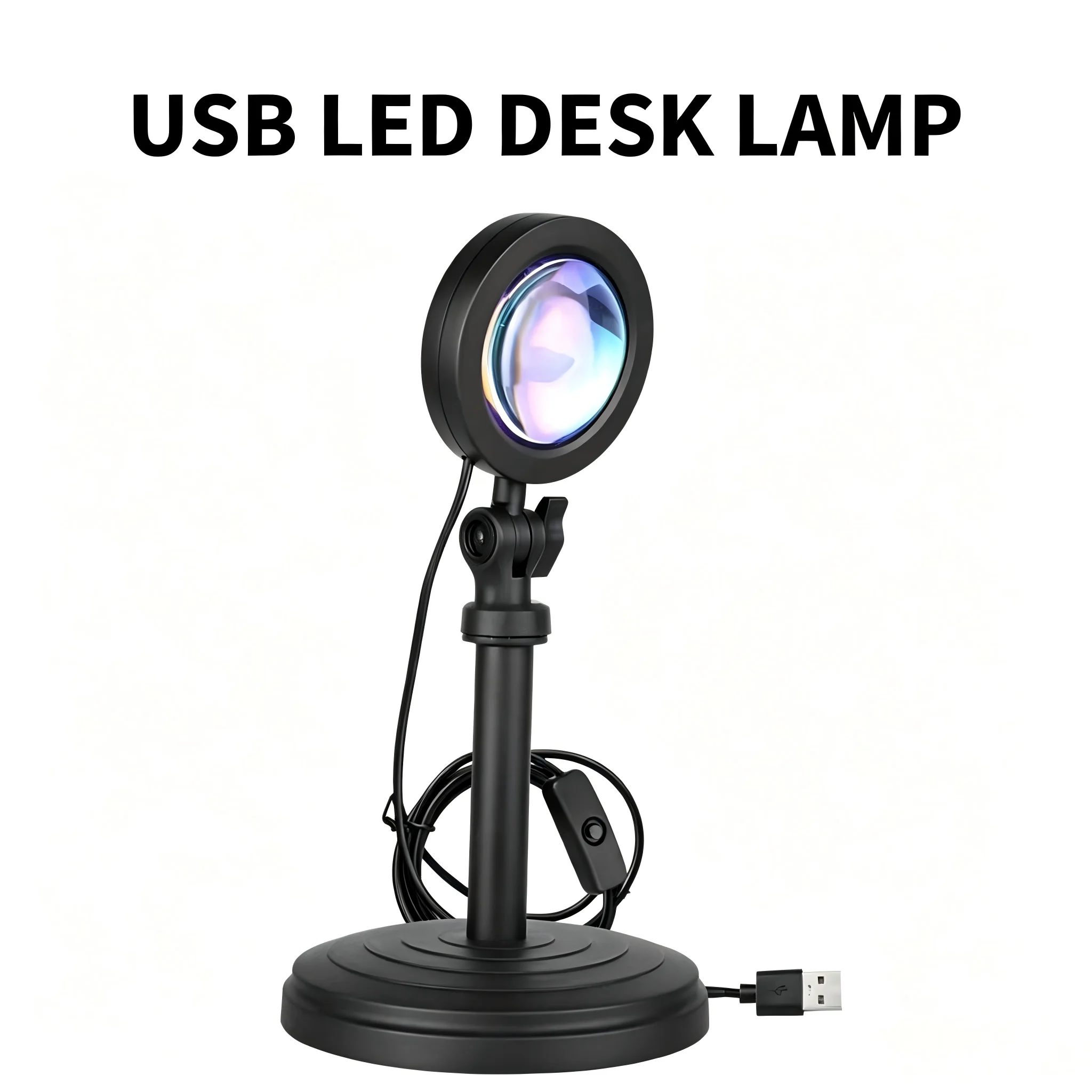 RGB Sunset Projection Lamp Remote Control LED Atmosphere Light Live Streaming Fill Light Desktop Photography Decor Night Light