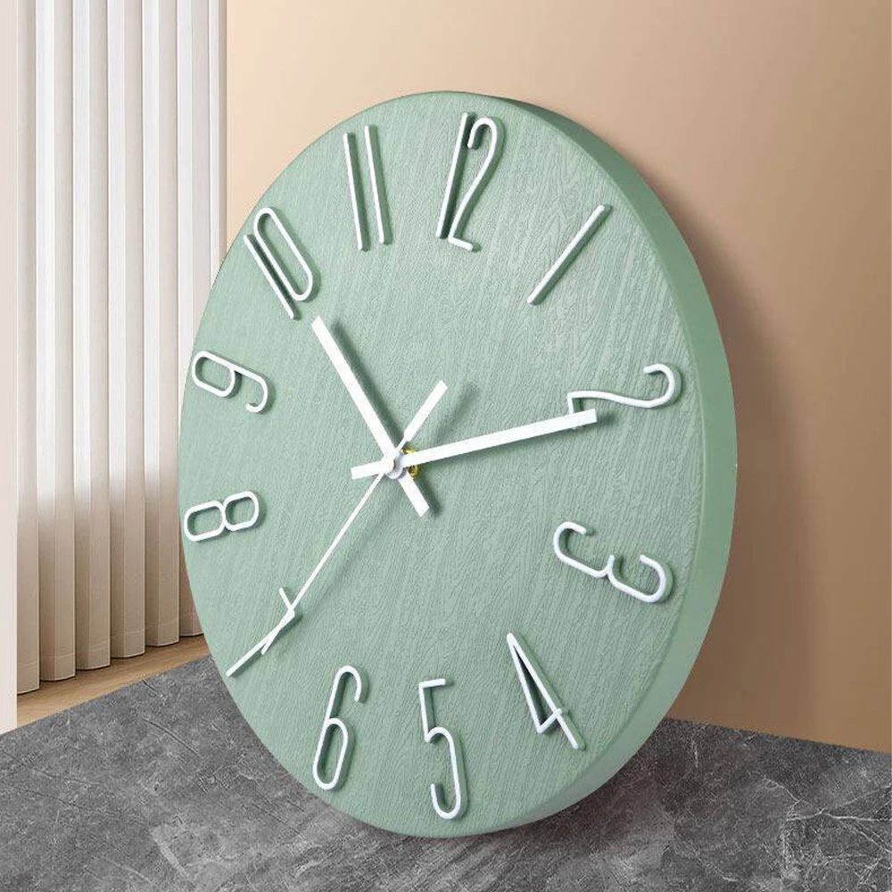 1 Stück – 12 Zoll minimalistische Wanduhr mit 4 mm 3D-Zahlen, geräuschlosem Uhrwerk, perfekt für Wohnzimmer, Schlafzimmer, Büro, Heimdekoration