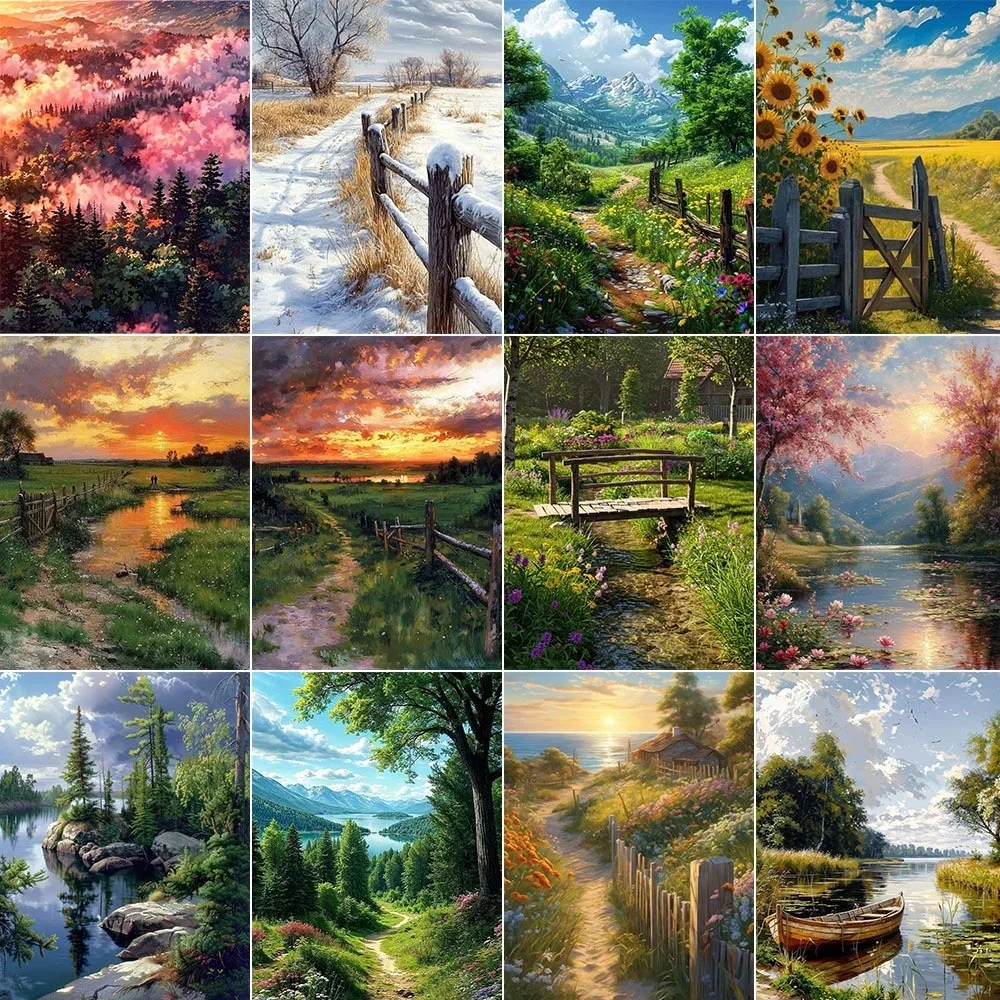 

Landscape Diy Painting By Numbers For Adults Scenery Modern Picture Zero Basis Handicrafts Art Coloring By Number Diy Gift