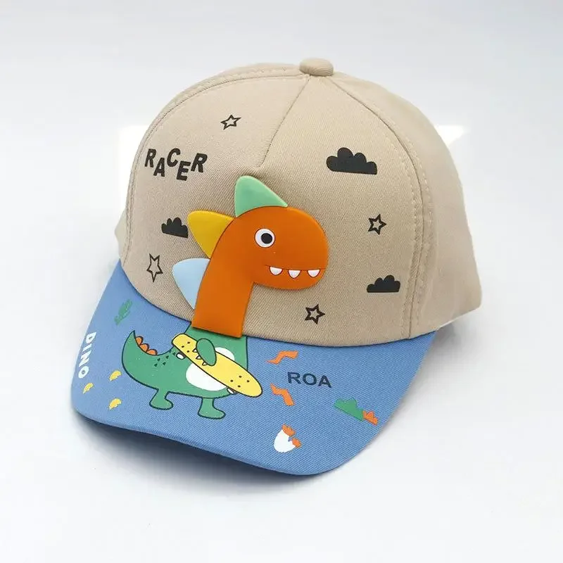 Cartoon Dinosaur Children Baseball Cap Cute Animal Kids Sun Hat Spring Corduroy Outdoor Boys Girls Peaked Caps Bonnet Gorras