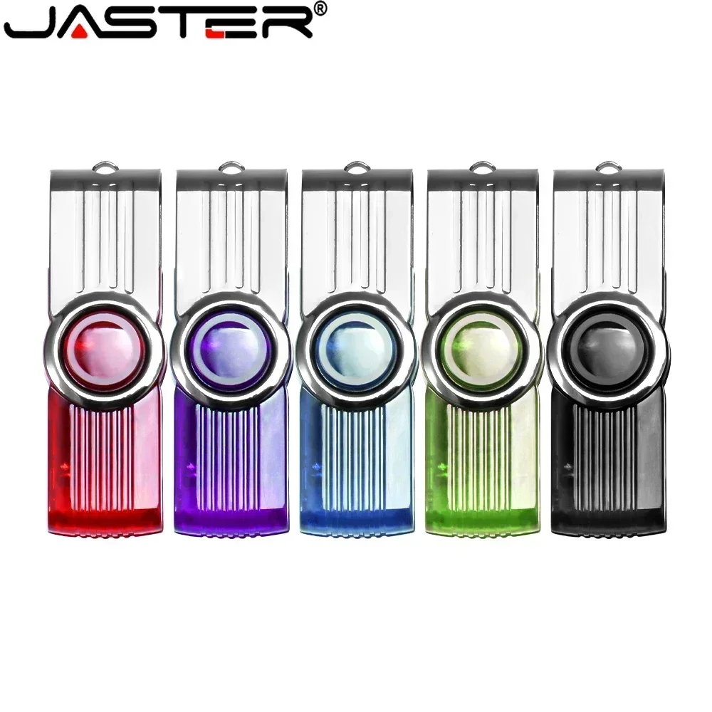 JASTER High Speed Capacity USB Flash Drive 128GB 64GB Black Plastic Pen Drive Rotatable Waterproof Memory Stick Free Keychain