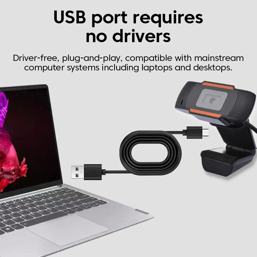 Elough 1080P HD كاميرا ويب مع ميكروفون مدمج كاميرا USB للكمبيوتر المحمول تسجيل الفيديو المؤتمرات كاميرا شبكة مراقبة ترايبود