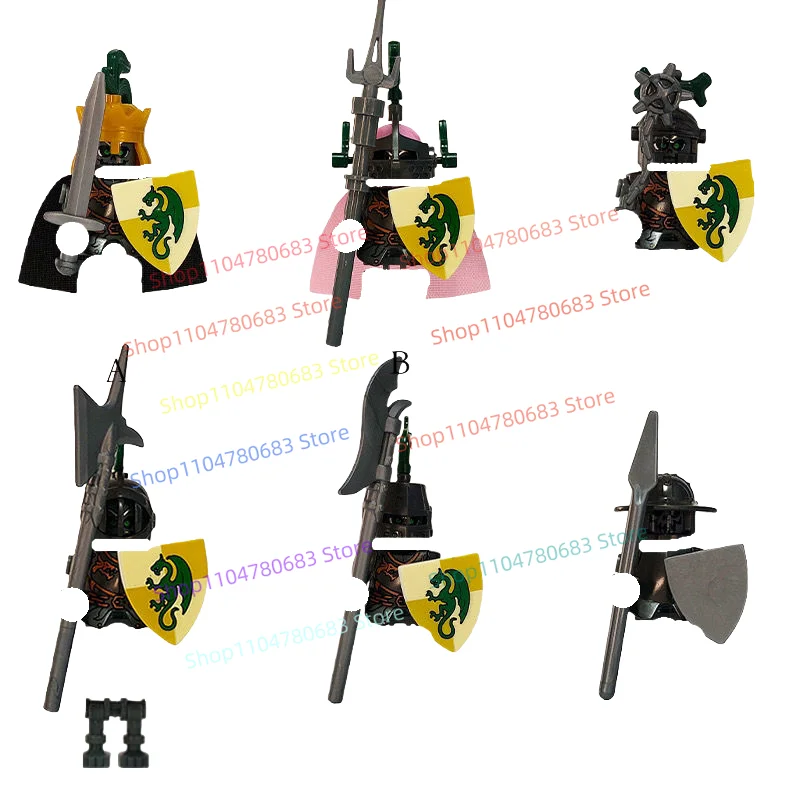 Blocchi di costruzione 6 pezzi Scheletro Guerriero Squad Mini Figura Modello di assemblaggio Display Anime Accessori per cartoni animati Giocattolo da collezione Regalo