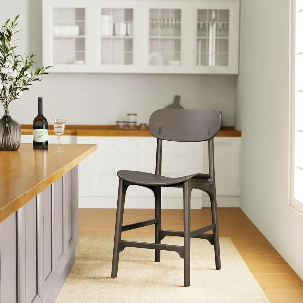 Solvang Wood Counter Stool - Carbonite Finish