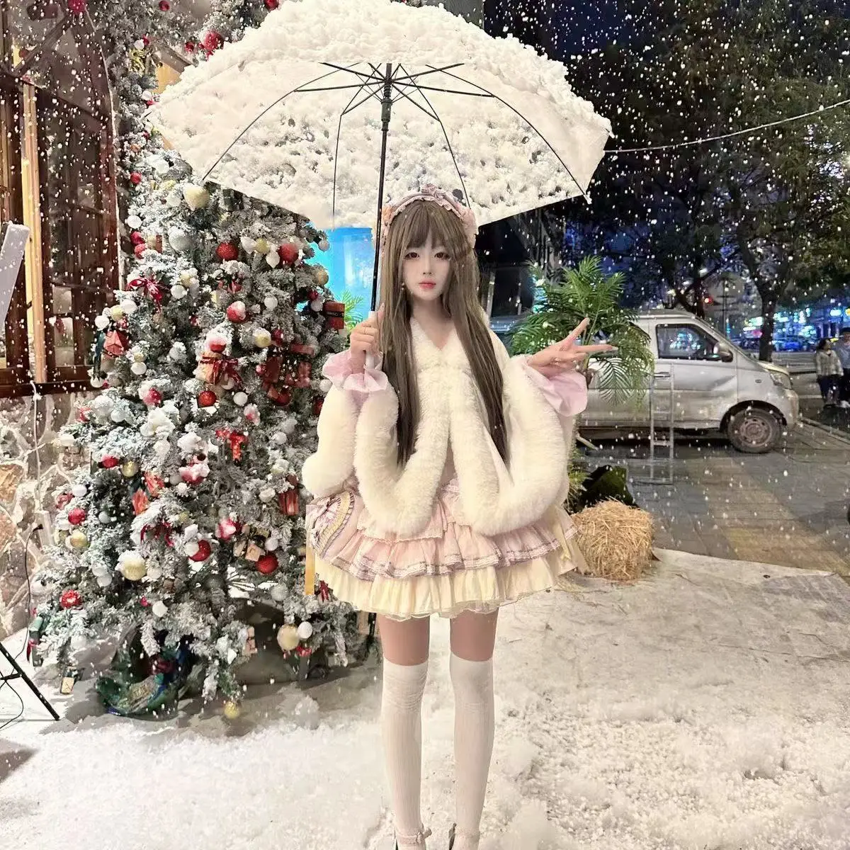 Women's New Chinese Style Warm Plush Collar Overcoat Autumn Winter Thicken Velvet Cheongsam Match Cloak Outer Shawl High-end