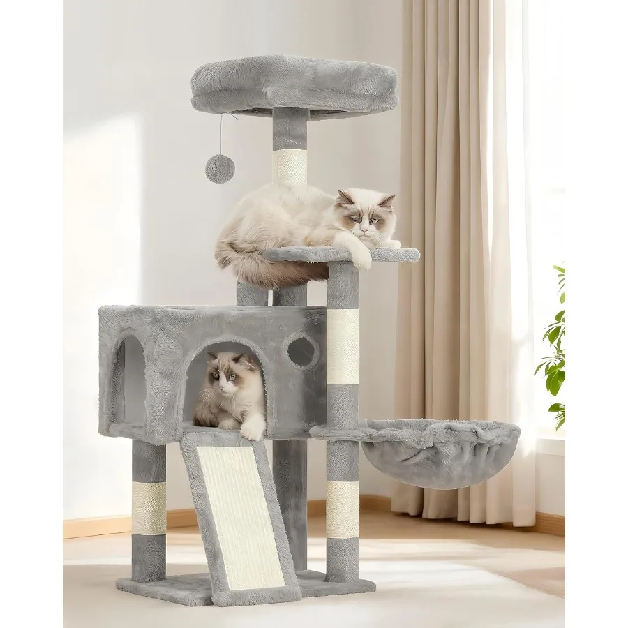 arbre-a-chat-413-tour-pour-chatons-d'interieur-avec-planche-a-gratter-et-poteaux-condote-confortable-multi-niveaux-avec-2-perchoirs-hamac-bal