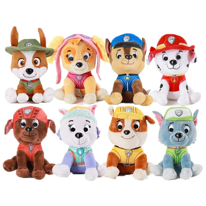 Genuine Paw Patrol Cartoon Plush Toy para Crianças, Everest Skye, Chase, Marshall, Cão, Figura Anime, Bonecas Recheadas, Presentes de Aniversário