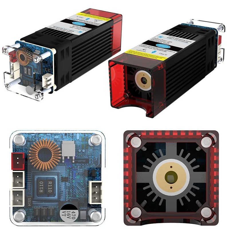 20W/40W Laser Module Compressed Spot Fixed-Focus Laser Head TTL Module For CNC Laser Cutting Machine DIY Laser Engraver Tool