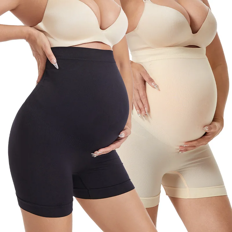 

Pregnant Women's High Waist Leggings Safety Pants Maternity Solid Color Casual Shorts Skinny Shorts