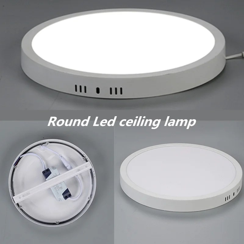 Plafonnier LED Carré Blanc Froid, Montage en Surface, 6W, 12W, 18W, 24W, Chambre, Couloir, Toilettes, Éclairage