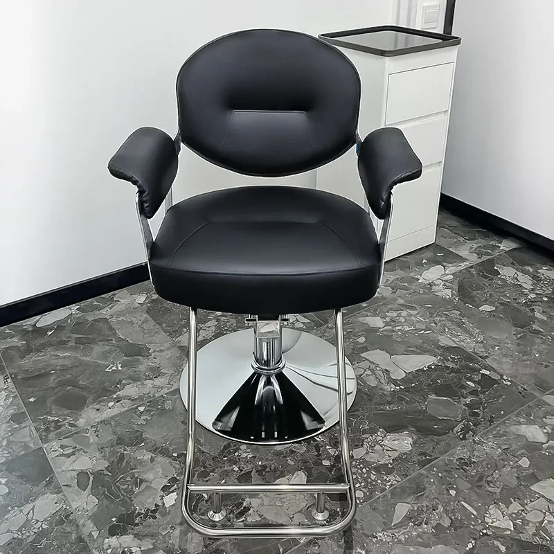 Luxury Professional Barber Chair Reclining Shampoo Bed Hairdresser Barber Chair Swivel Cadeira De Barbeiro Commercial Furniture 2