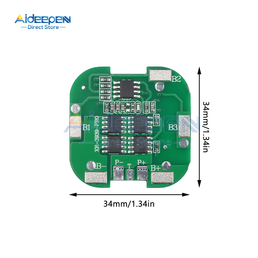 4S BMS 8A 14.8V 18650 Li-ion Lithium Battery Charge Board Square PCB Short Circuit Protection For Drill Motor/Power Bank 10K NTC