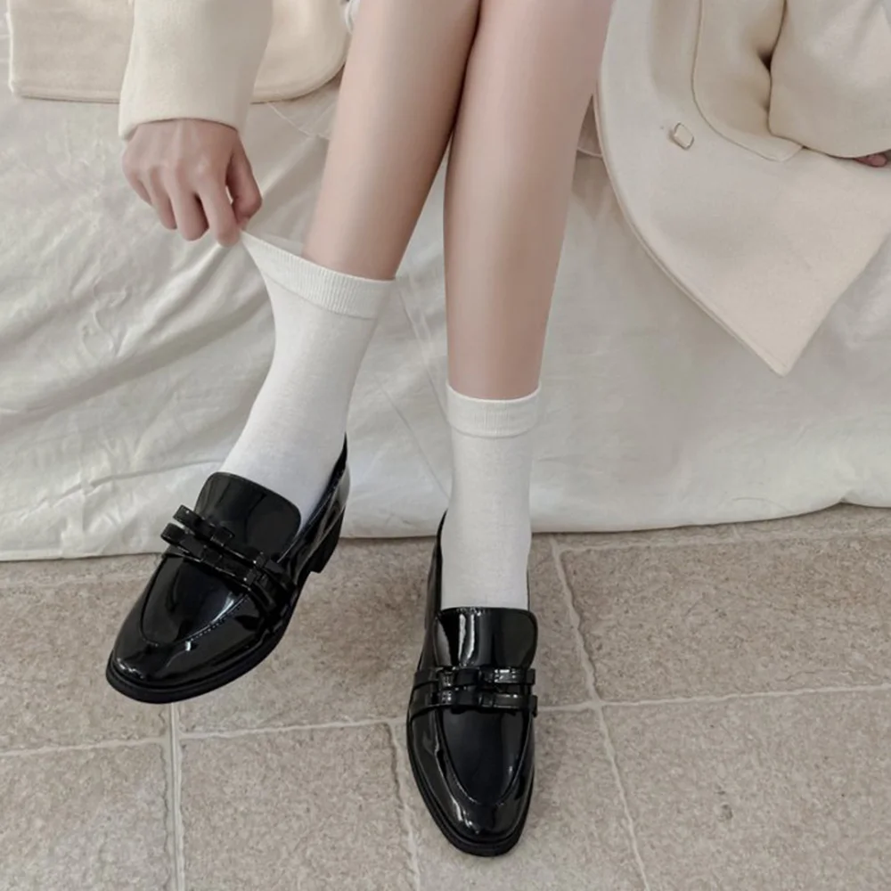 5 Pairs Korean Style Women's Socks Daily Soft Comfortable Wool Socks Cycling Autumn Winter Simple Casual Socken Damen