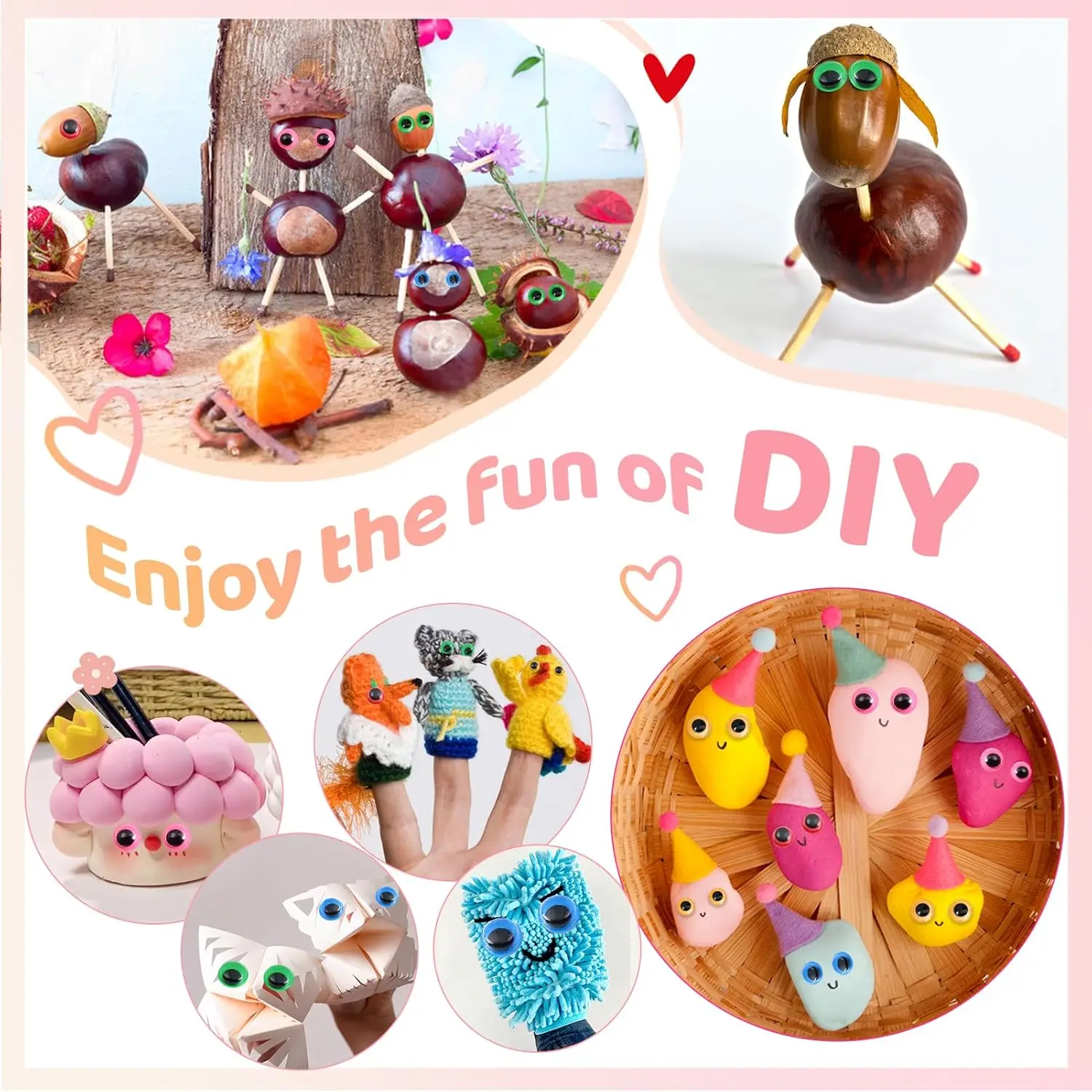 300 قطعة تذبذب عيون جوجلي ذاتية اللصق للحرف اليدوية ملصق عيون 8 مللي متر إلى 15 مللي متر ألوان متنوعة مستديرة الحرف البلاستيكية عيون للفنون ذاتية الصنع #5