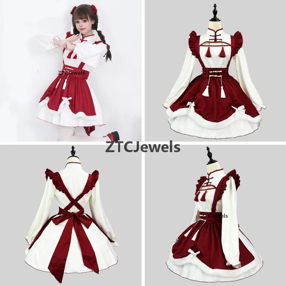 

Cute Lolita Cosplay Dress Long Sleeve Maid Waitress Costume for Women Halloween Party Carnival Masquerade Castle Theme Clothing