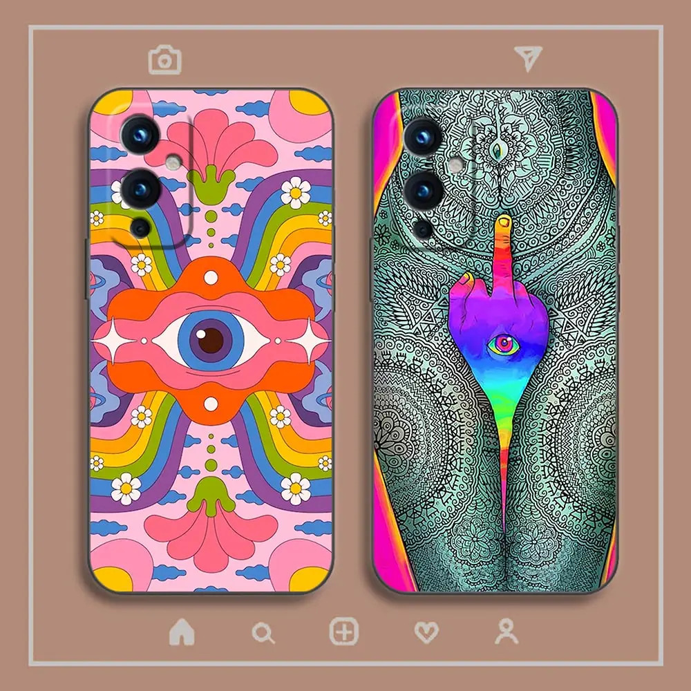 Indie Hippie Art Phone Funda Coque Case For Oneplus 9 8 8T 7 7T 6 5T ACE 2V NORD CE 2 3 N10 N100 Pro TPU Case Capa Shell Cover