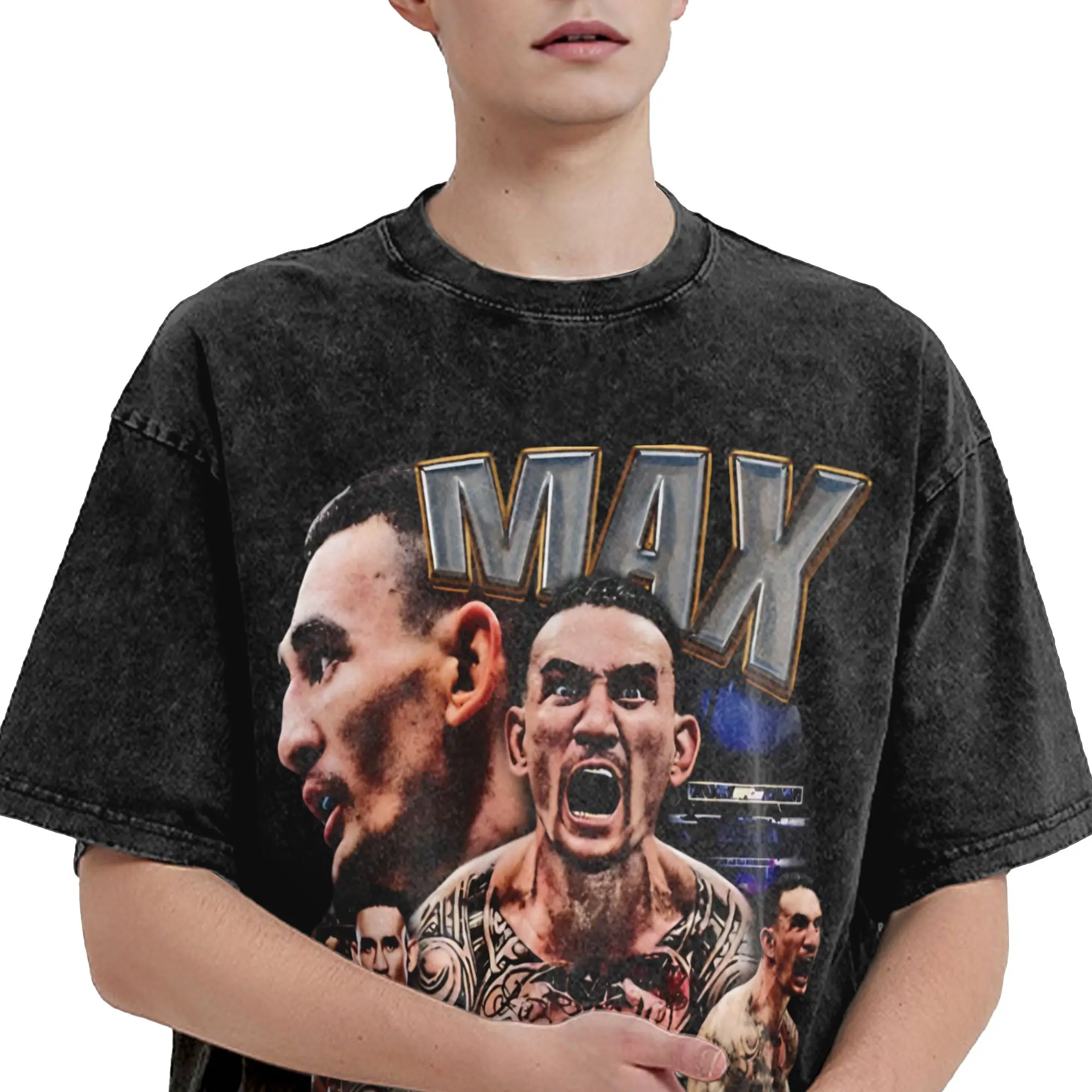 Maxs Blesseds Holloways Outfit Washed T Shirt Men Women Streetwear Hip Hop T-Shirts Printed  Tee Shirt Short Sleeve