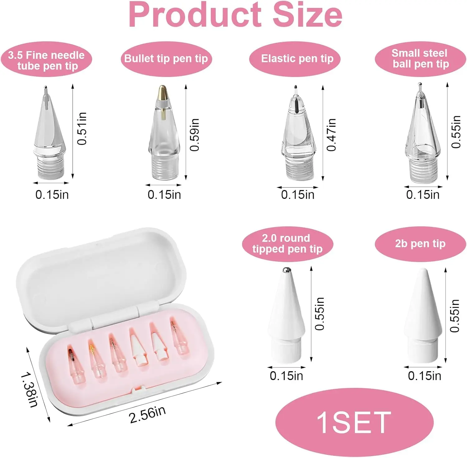Metal Precise Control Fine Point Tips for Apple Pencil 2/1 Gen iPencil Nibs Upgraded Replacement Tip For iPad Pro Pencil Nib