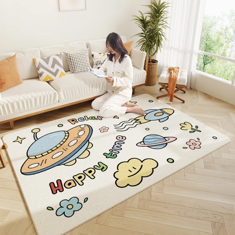 Modern Cartoon Space Rocket Carpet Living Room Carpet Children Room Crawling Rug Kitchen Bathroom Hallway Non-slip Floor Mat