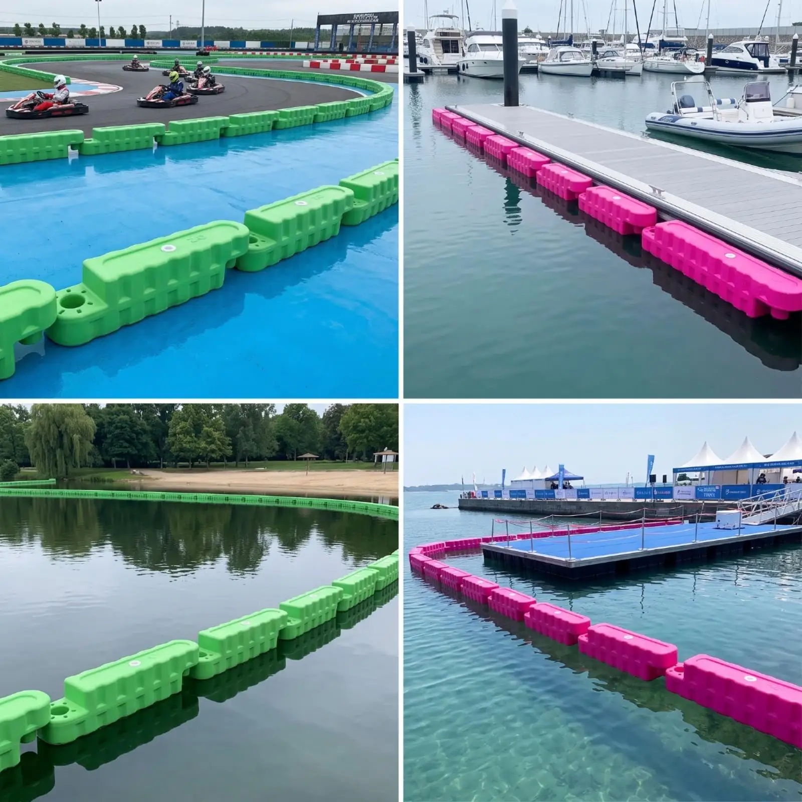 Floating Kart Track Barrier Anti-Collision Kart Track Barrier Impact-Resistant Modular for Marina Operators, Docks