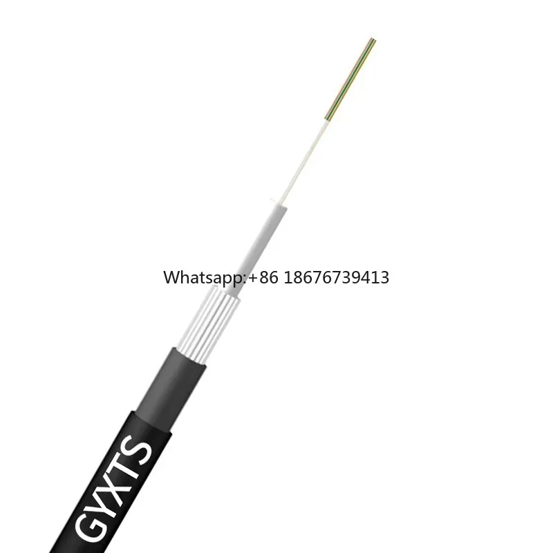 FC-GYXTS05 Outdoor FTTH Fibra Optica 2 4 6 8 24 32 48  Cores  Fiber Optic Cable for Indoor/Outdoor