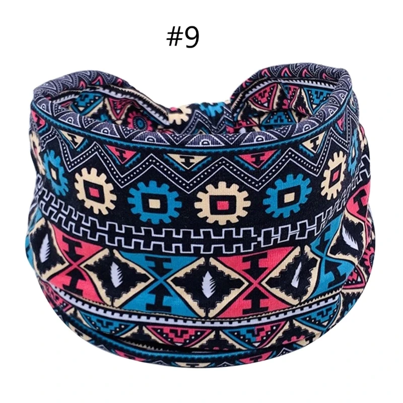 African Headband Yoga Sports Workout Hairband Boho Print Hairband Wide Elastic Headband Stretchy Headwrap for Women Dropshipping