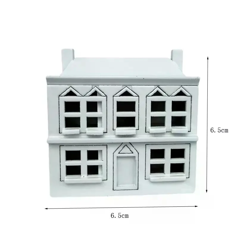 Maison de poupée miniature en bois blanc 1:12, Villa, petite maison modèle, décor de maison de poupée, Micro ornements de paysage, jouets de simulation, bricolage