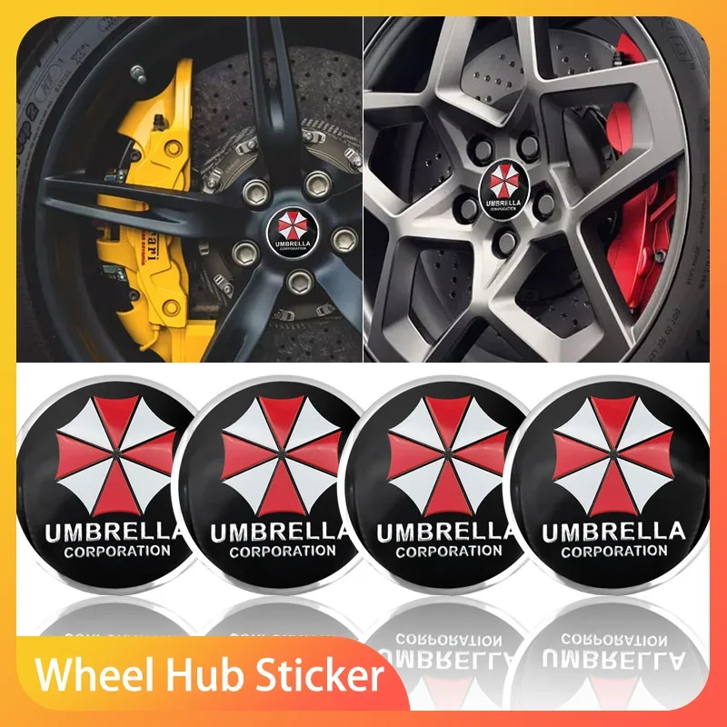 

4pcs 56mm Car Wheel Center Hub Cap Stickers Styling For Umbrella Corporation Car Styling Decoration Accessories