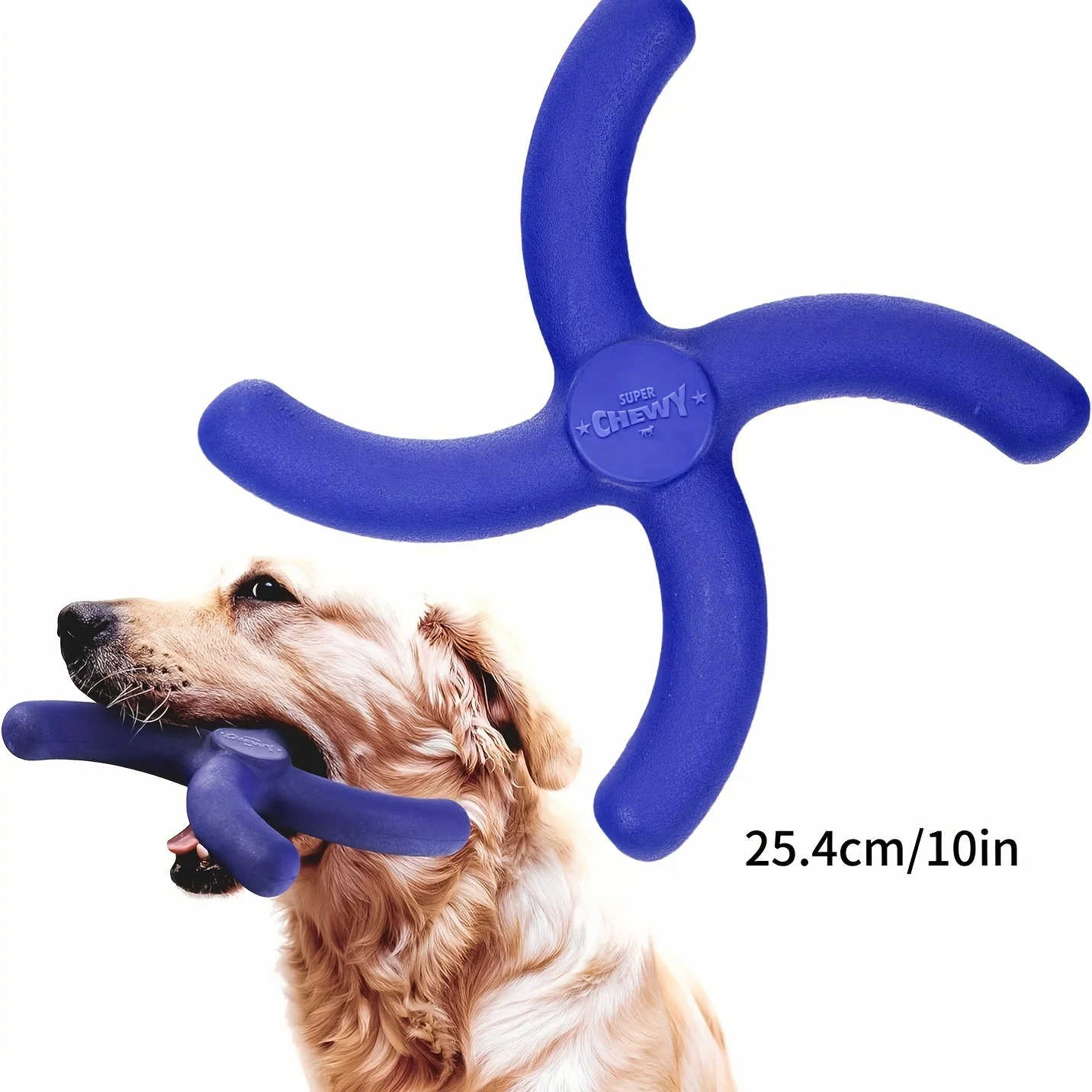 SuperChewy Tough Boomerang Toy with Durable Natural Rubber Fetch Chew Toy for Large Breeds and Aggressive Chewers