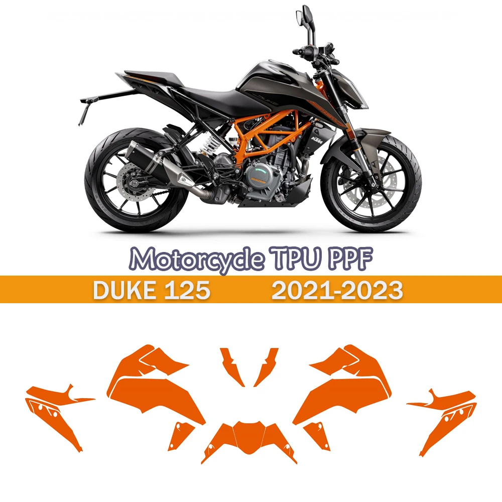 

Fits DUKE125 Paint Protective Film Motorcycle Accessories TPU PPF For 125 KTM DUKE 21-23 Anti-scratch Translucent Film Stickers