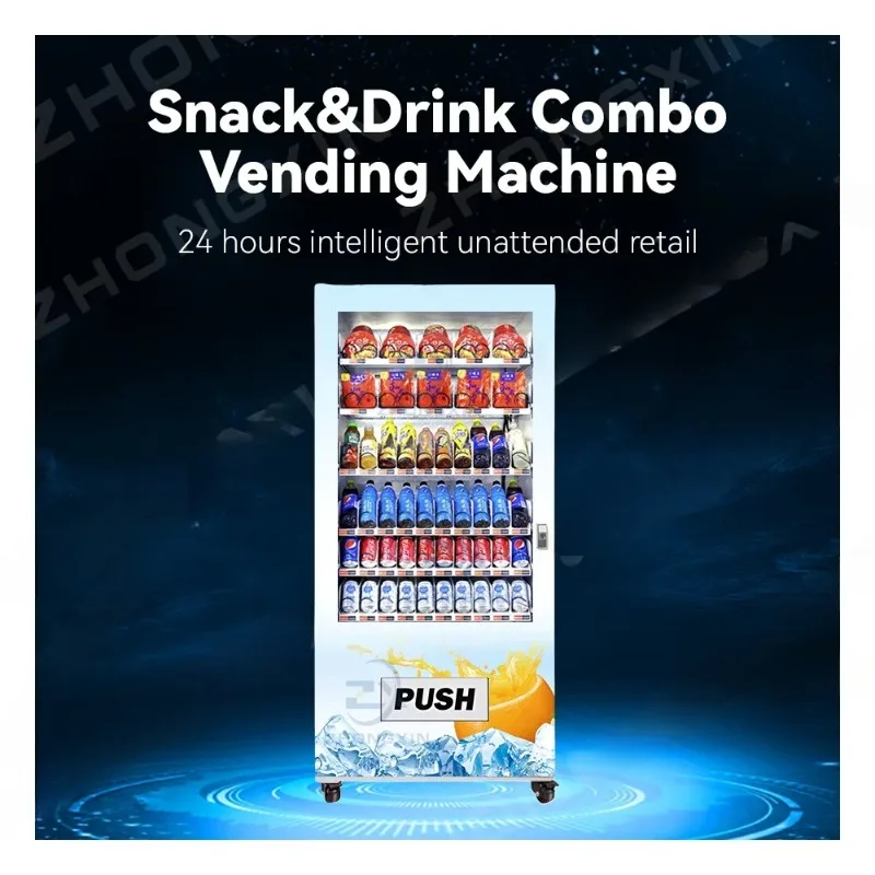 CustomizedEnergy Saving Card Operated With LCD Advertising Players Commercial Beverage Vending Machine