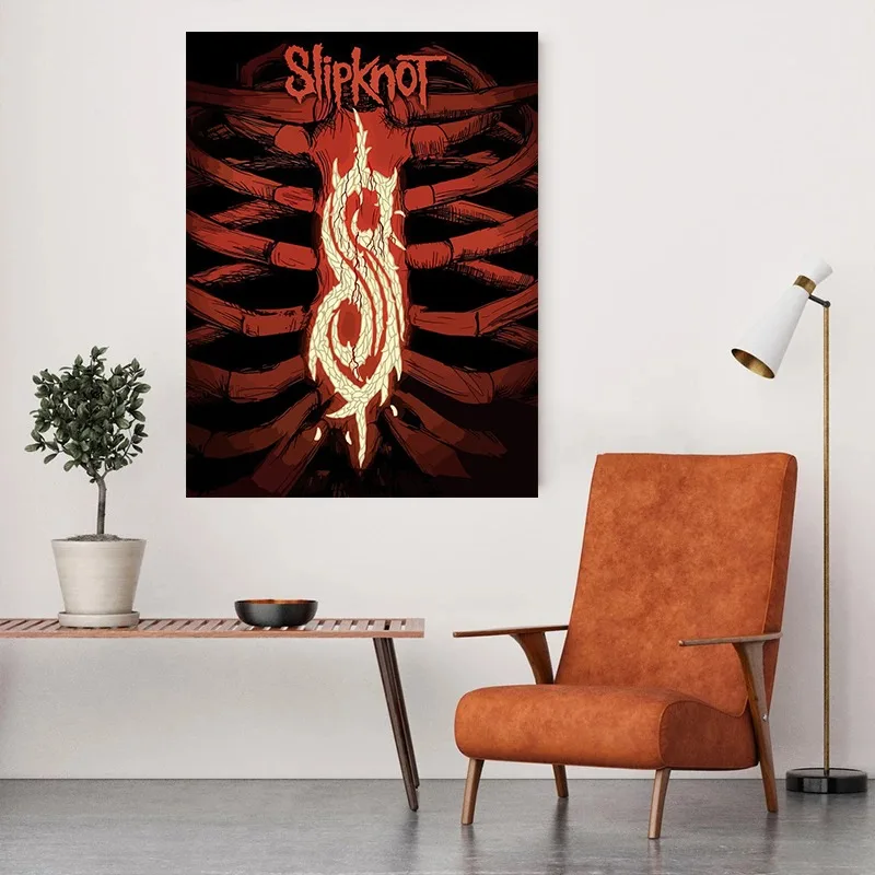 الثقيلة المعادن الفرقة الراب المعادن الموسيقى S-Slipknot غلاف الألبوم المشارك قماش صورة جدار الفن لمحبي الفصل الرمادي أغنية ديكور المنزل
