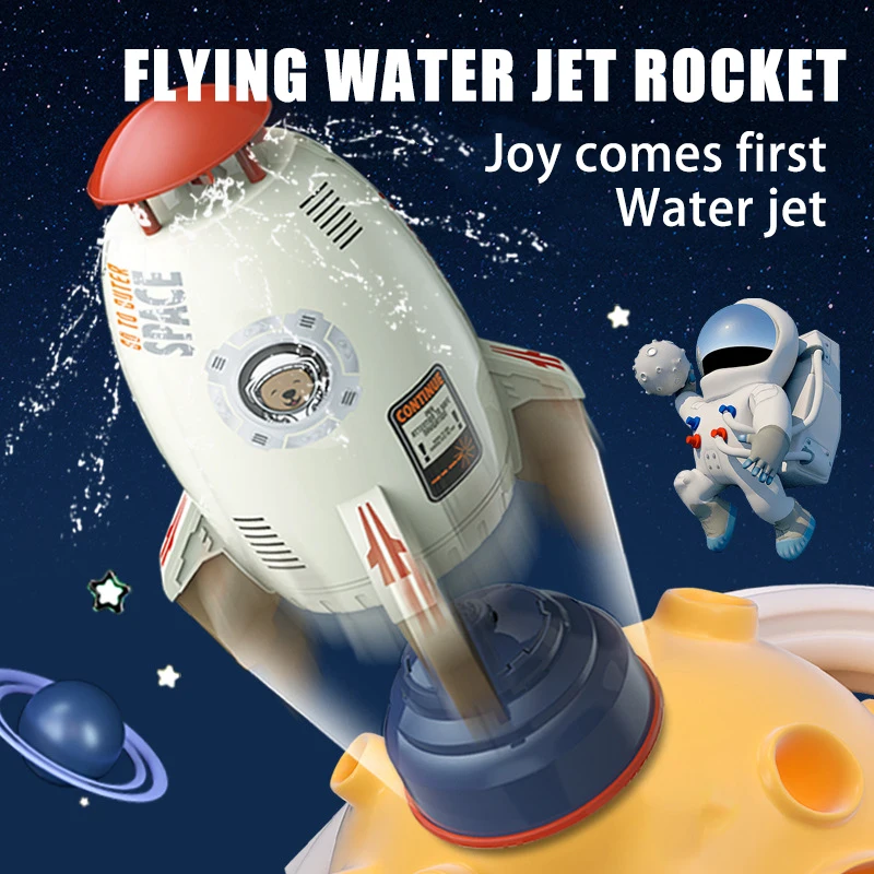 Lanceur de fusée à jet d'eau 62 pour enfants, jeux de fête spatiale, arroseur extérieur, filature volante, éclaboussures, jeu d'été, jouet Montessori