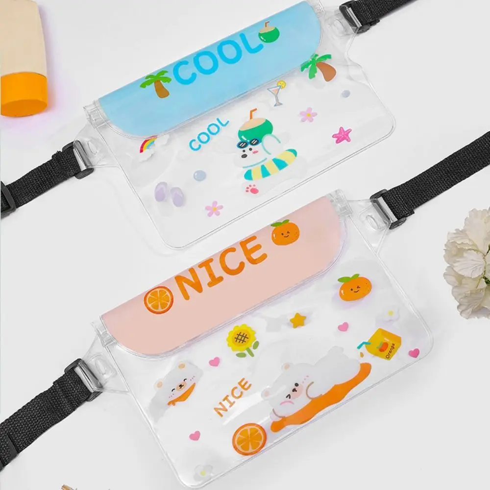 

Adjustable Cartoon Water-Sprinkling Festival Waist Bag Fashion Portable Phone Case Cute Transparent Shoulder Bag Summer