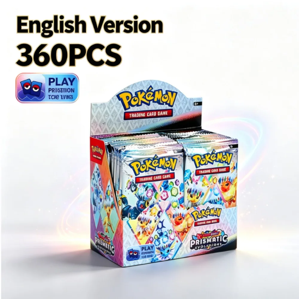 360Pcs Pokemon TCG Booster Box Prismatic Evolutions Scarlet & Violet 151 Battle Rare Holo English Cards Great Gift for Kids Fans