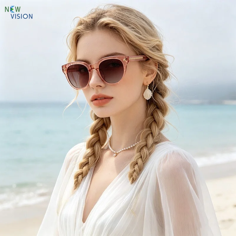 Retro Tortoise Cat Eye Sunglasses Women Gradient Pink Lens UV Protection Luxury Designer Fashion Shades Outdoor Travel Eyeglass