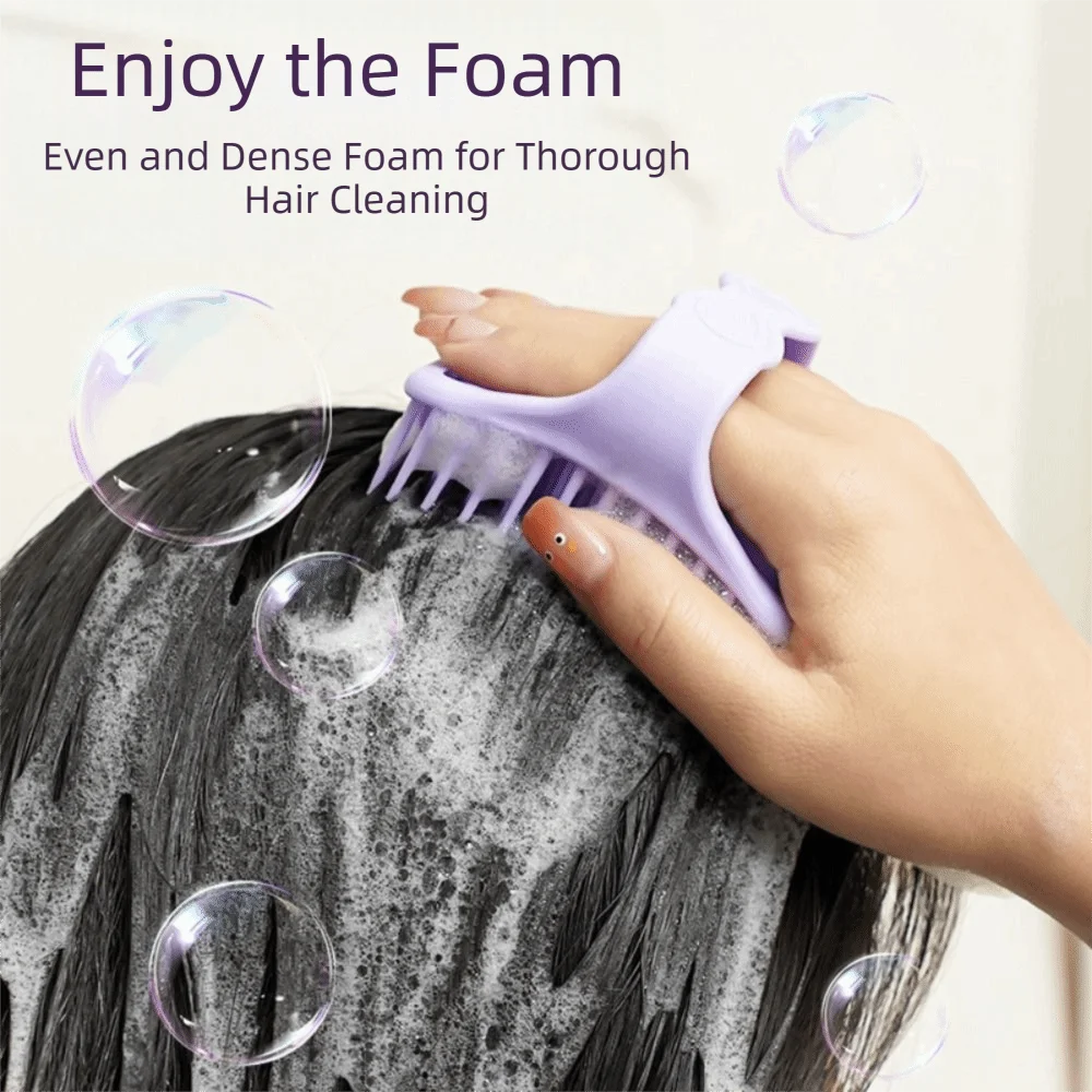 TPE Scalp Massage Shampoo Brush Hollow Structure Wet Dry Use Hair Washing Brush Hand Strap Soft Comb Teeth Hair Care Massager