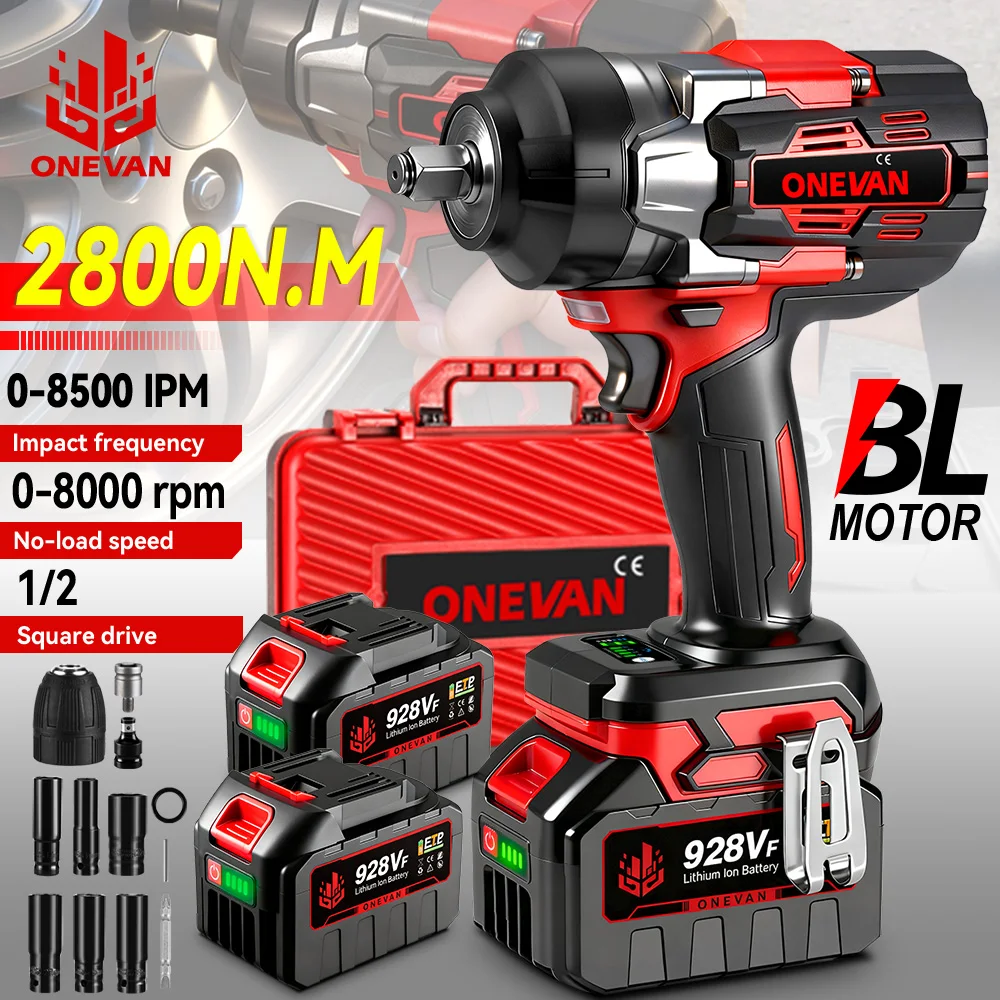 Llave de impacto eléctrica sin escobillas 2800N.M 2800W 1/2 pulgadas llave dinamométrica inalámbrica destornillador herramienta eléctrica para Pin de batería Makita de 18V